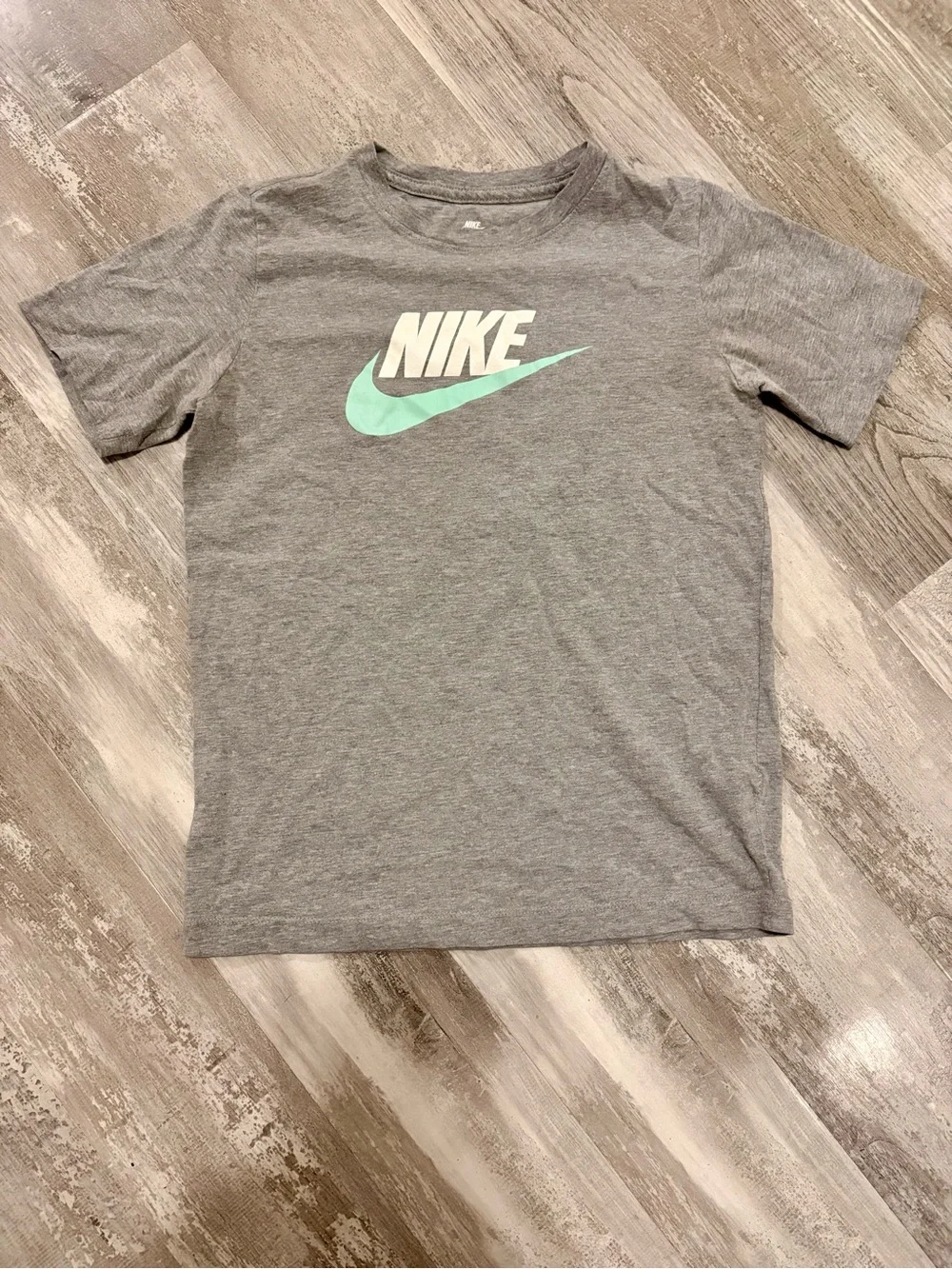 Nike Gray Tee with Mint Swoosh